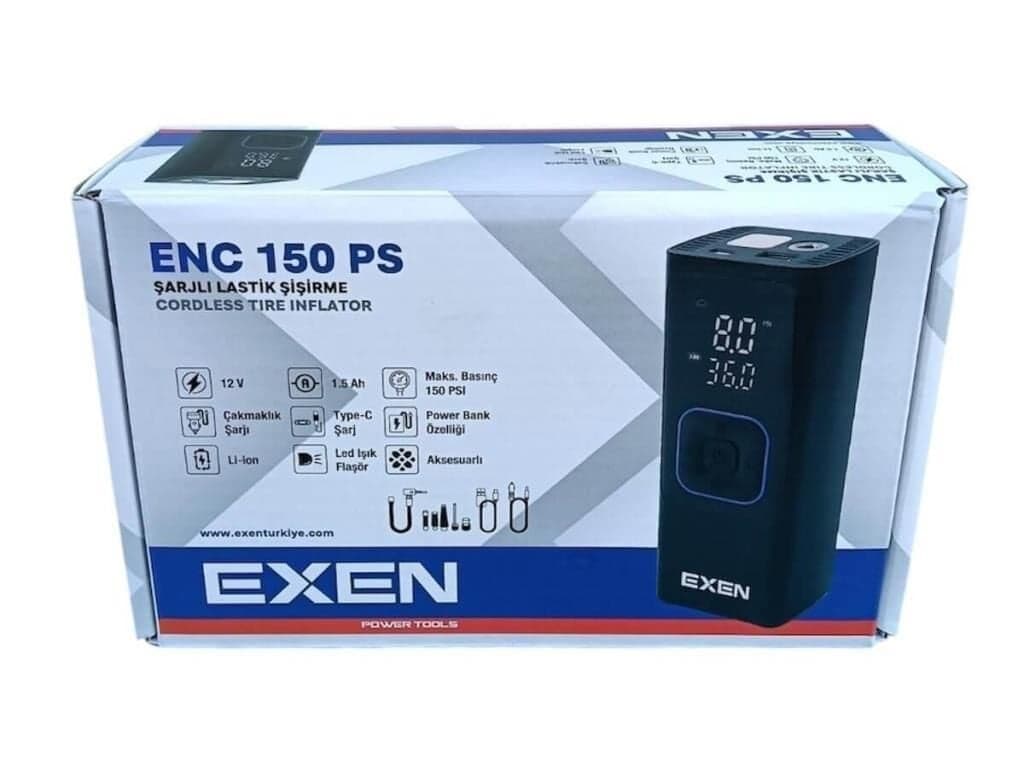 EXEN ENC 150 PS - 12V 1.5Ah 150 PSI Şarjlı Lastik Şişirme