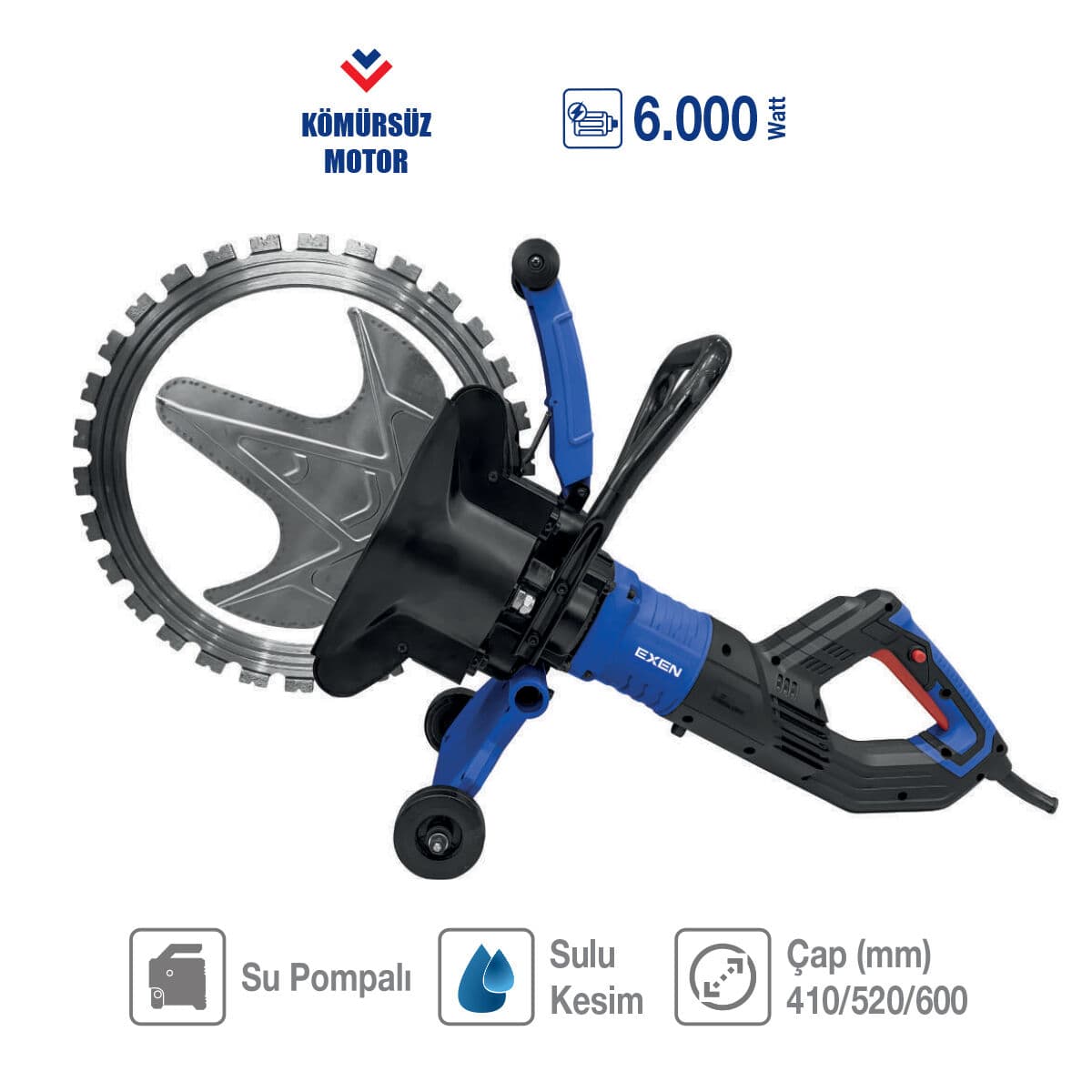 EXEN EP 6000 BL - 6000W 410mm Elektrikli Kömürsüz Beton Kesme Makinası