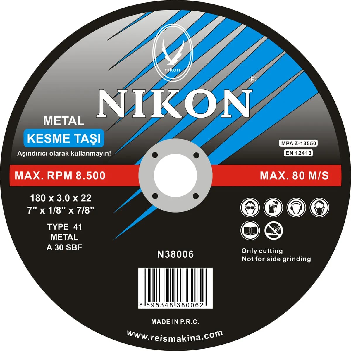 Nikon N38011 Metal Flex Kesme Taşı 230x3.0x22 Mm