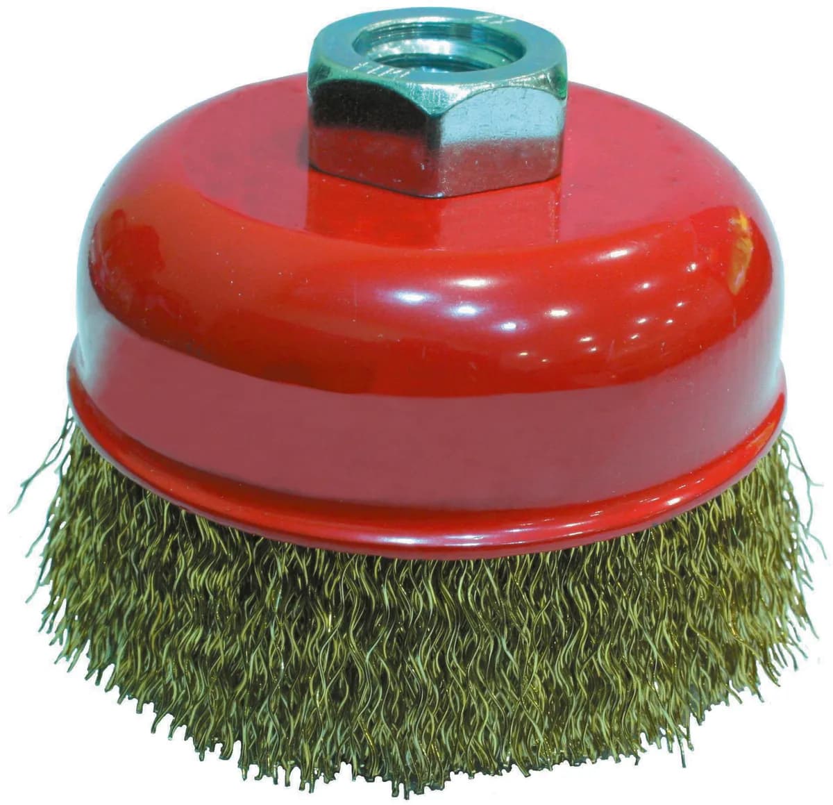 Partner PT02031 Sarı Dalgalı Telli M14 Vidalı Çanak Fırça 80 Mm