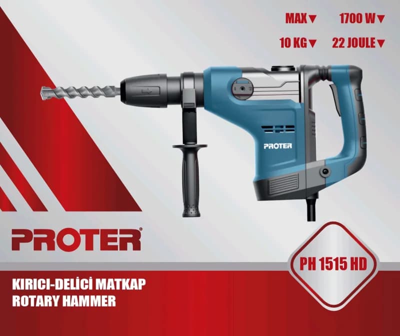 PROTER PH 1515 HD 1700 W 22 Joule 10 Kg Max Kırıcı-Delici