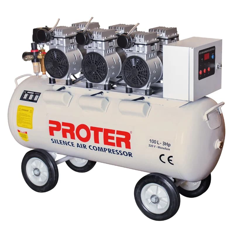 PROTER PR 103 S Sessiz-Yağsız 100 LT 3 HP.8 Bar Hava Kompresörü