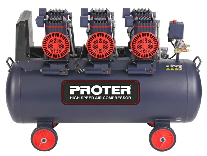 PROTER PR 106 HZ Hızlı-Yağsız 100 LT 6 HP Monofaze 8 Bar Hava Kompresörü