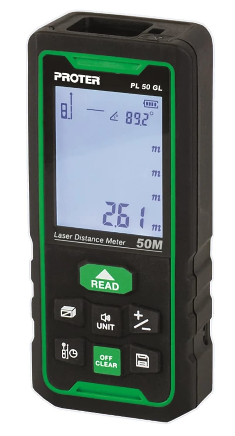 PROTER PL 50 GL 50 mt Lazer Metre İç ve Dış Alan Ölçüm (Yeşil Lazer Pilli)