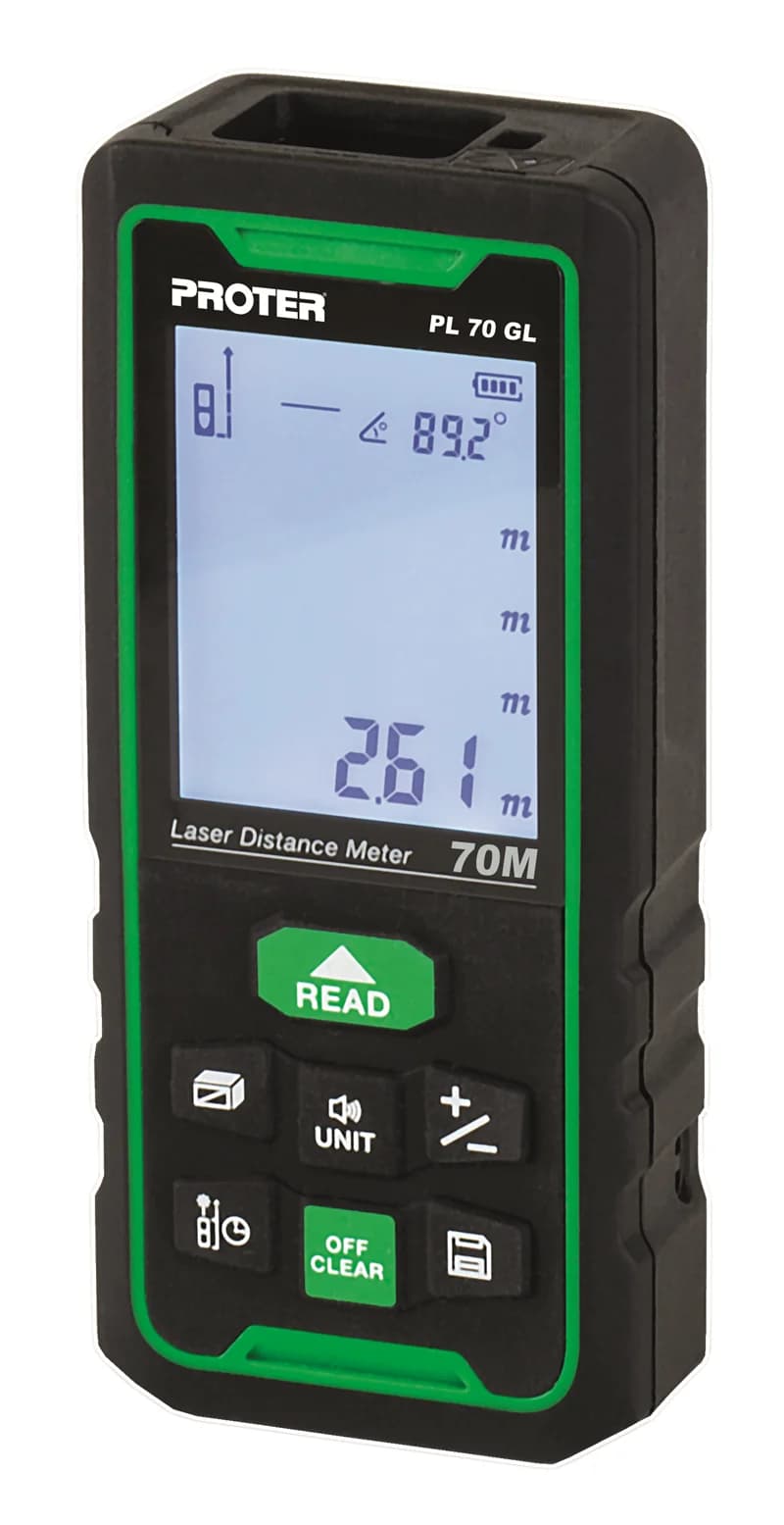 PROTER PL 70 GL 70 mt Lazer Metre İç ve Dış Alan Ölçüm (Yeşil Lazer Pilli)
