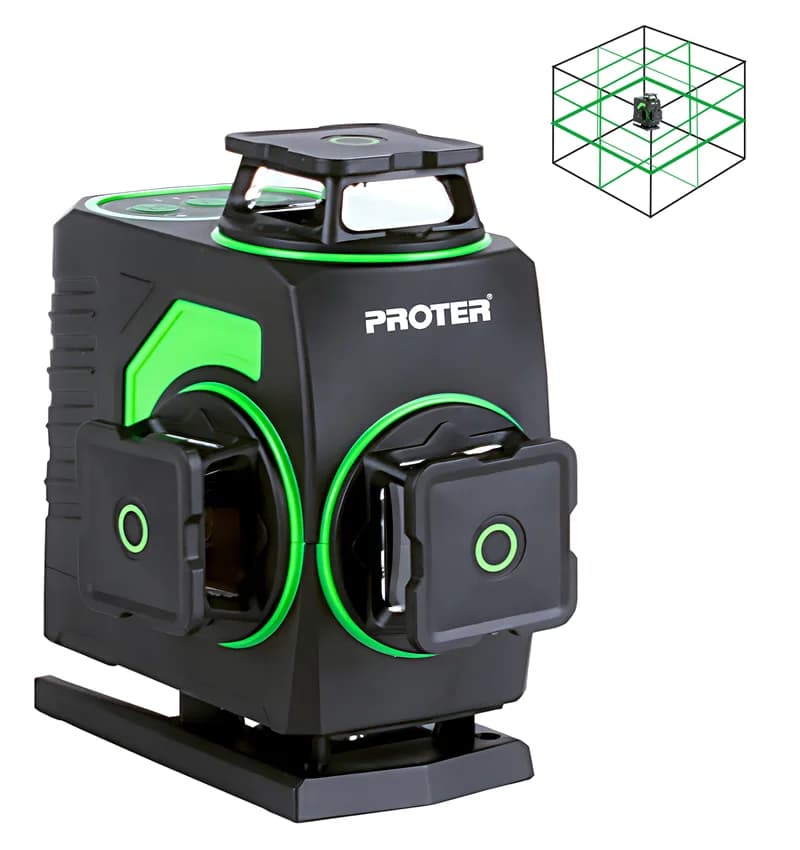 PROTER PL 460 LS 4 X 360 Şakül 4.0 Ah 3.7 V Li - on Pil (Yeşil Lazer Şarjlı)
