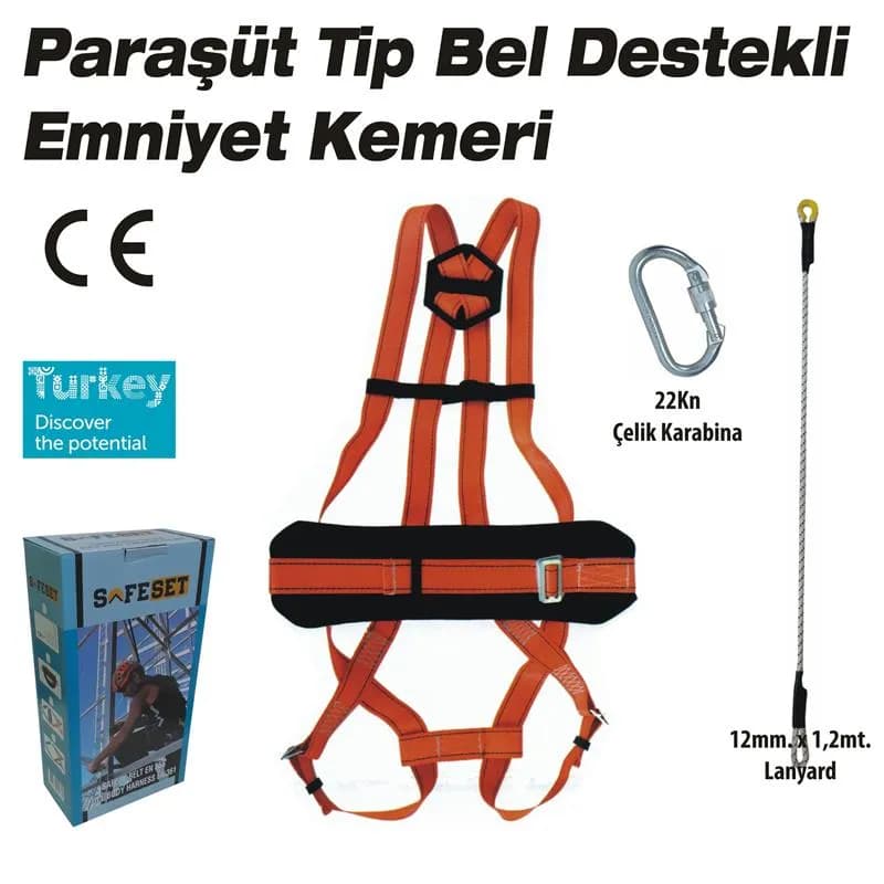 Safeset SFP-1 Paraşüt Tip Bel Destekli Emniyet Kemeri Seti thumbnail 3
