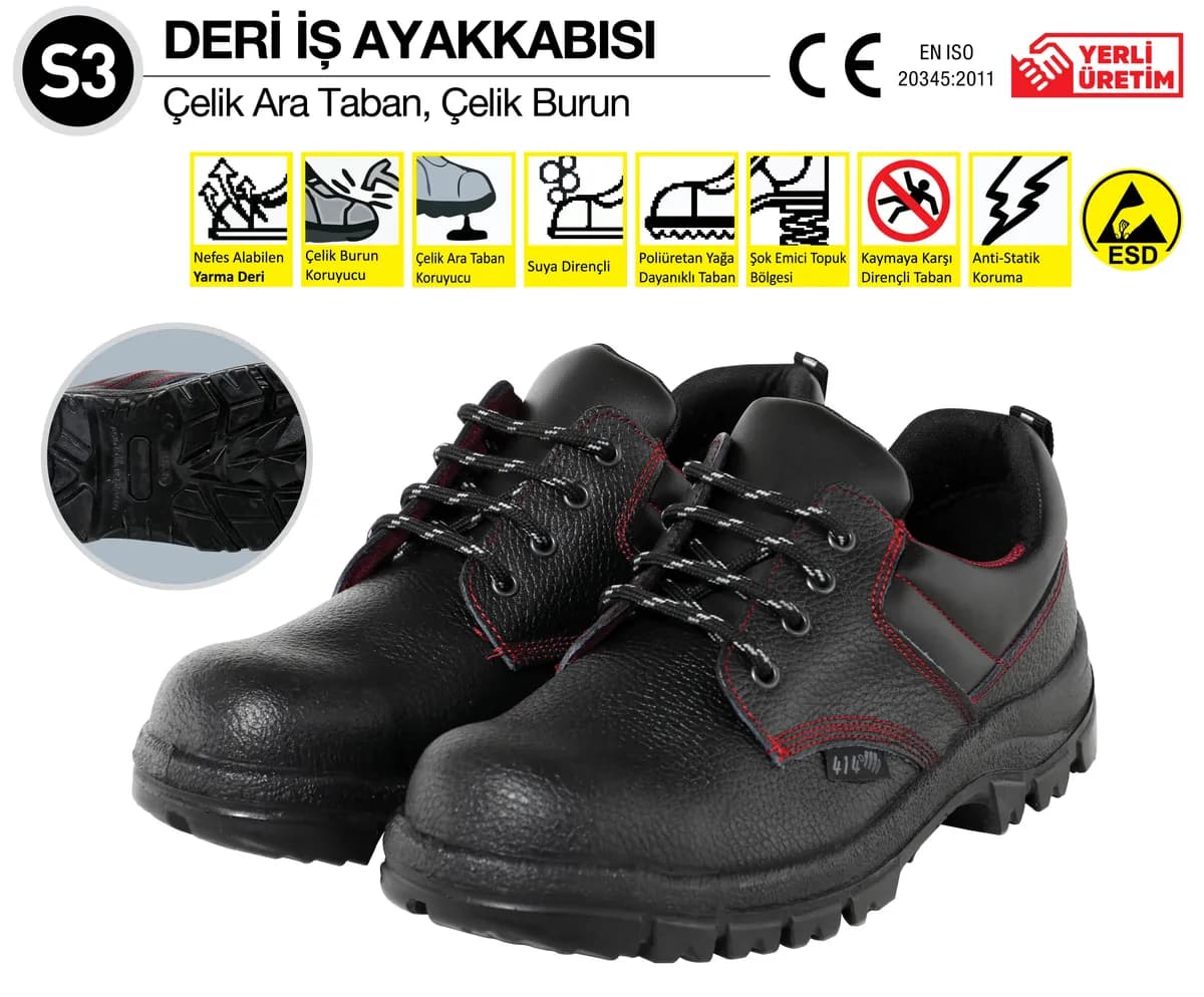 414 TB41147 S3 Deri İş Ayakkabısı No: 43