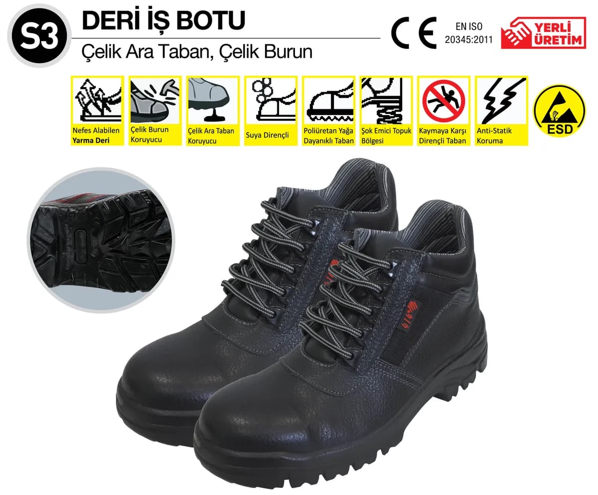 414 TB41256 S3 Deri İş Botu No: 45