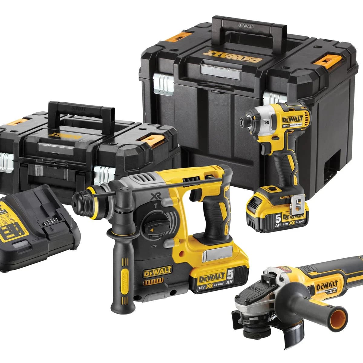 DeWalt DCK305P2T 18V XR 5.0Ah Pnömatik - Vidalama - Taşlama Set