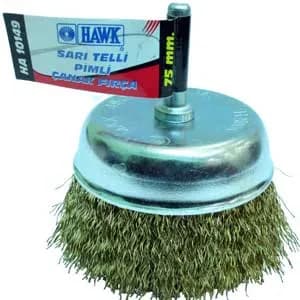 Hawk HA10149 Sarı Telli Pimli Çanak Fırça 75 Mm
