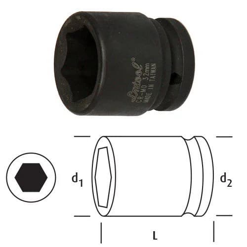 Osaka LN15D41 1/2" 41 mm Derin Darbeli Lokma