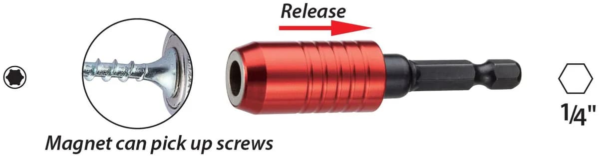 Proscr SCR16307 Hızlı Ve Güçlü Manyetik Hızlı Bits Tutucu 1/4"x60mm