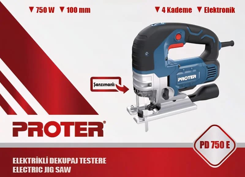 PROTER PD 750 E 750W Elektronik Hız Pandüllü Dekupaj Makinası