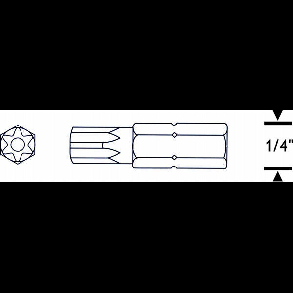 Proscr SCR03205 DELİKLİ TORX BİTS UÇ T9 25mm